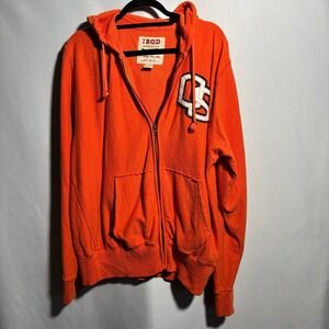 Y2K Izod Oregon State OS Orange‎ Hoodie Jacket Zip College Mens M Retro Sporty